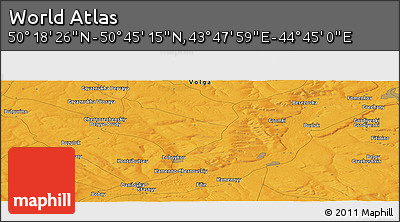 Political Panoramic Map of the Area around 50° 31' 50" N, 44° 16' 29" E
