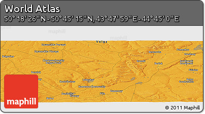 Political Panoramic Map of the Area around 50° 31' 50" N, 44° 16' 29" E
