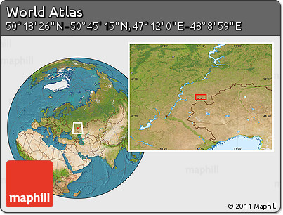 Satellite Location Map of the Area around 50° 31' 50" N, 47° 40' 29" E