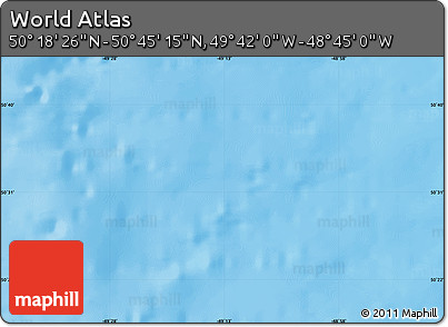 Physical Map of the Area around 50° 31' 50" N, 49° 13' 30" W