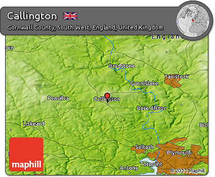 Physical 3D Map of Callington
