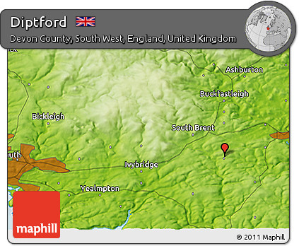 Physical 3D Map of Diptford