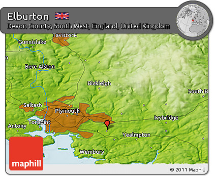 Physical 3D Map of Elburton