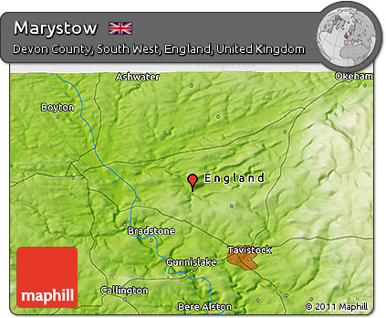 Physical 3D Map of Marystow