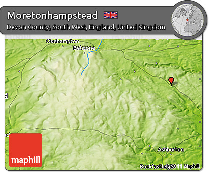 Physical 3D Map of Moretonhampstead