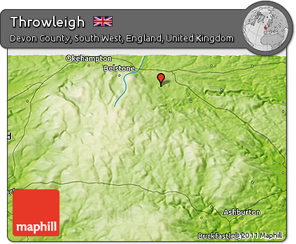 Physical 3D Map of Throwleigh