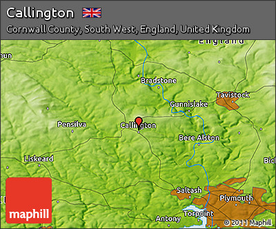 Physical 3D Map of Callington