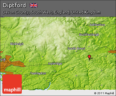 Physical 3D Map of Diptford