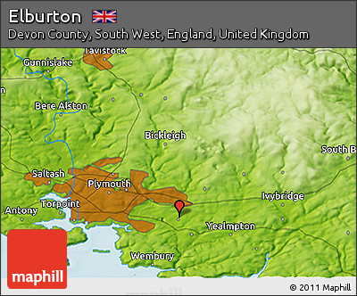Physical 3D Map of Elburton