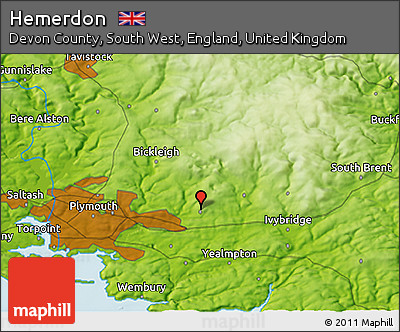 Physical 3D Map of Hemerdon