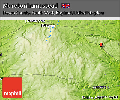 Physical 3D Map of Moretonhampstead