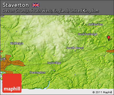 Physical 3D Map of Staverton