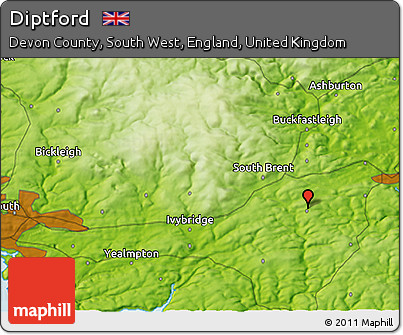 Physical 3D Map of Diptford