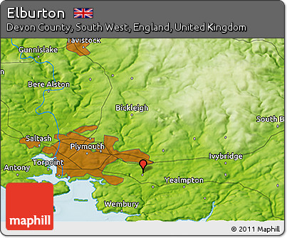 Physical 3D Map of Elburton