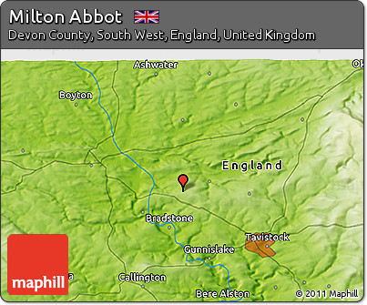 Physical 3D Map of Milton Abbot