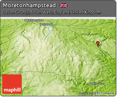 Physical 3D Map of Moretonhampstead