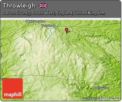 Physical 3D Map of Throwleigh
