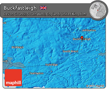 Political 3D Map of Buckfastleigh