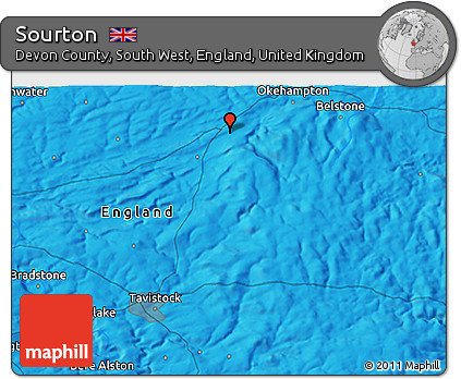 Political 3D Map of Sourton