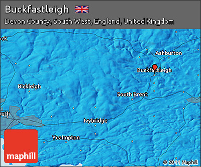 Political 3D Map of Buckfastleigh