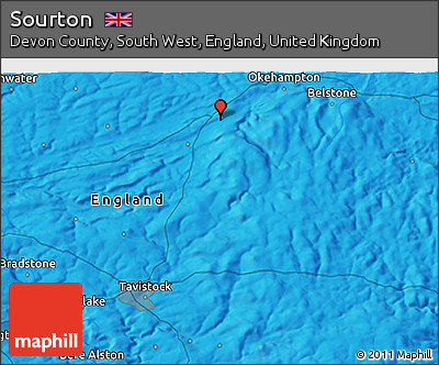 Political 3D Map of Sourton