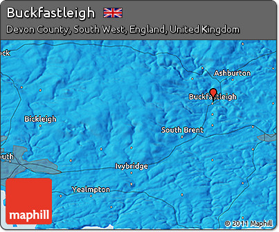 Political 3D Map of Buckfastleigh