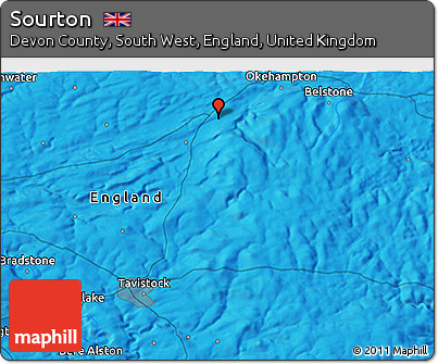 Political 3D Map of Sourton