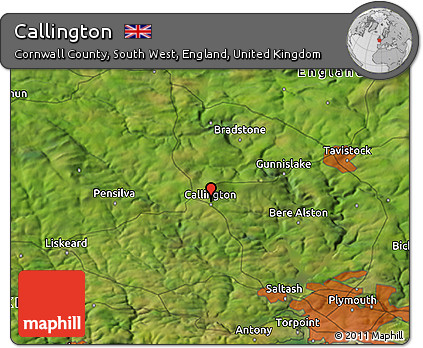Satellite 3D Map of Callington