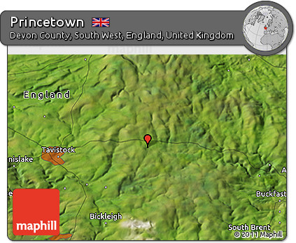 Satellite 3D Map of Princetown