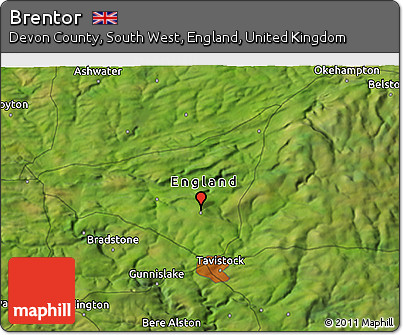 Satellite 3D Map of Brentor