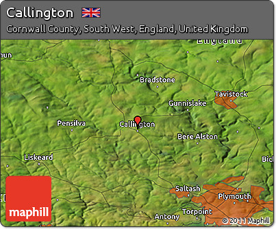 Satellite 3D Map of Callington