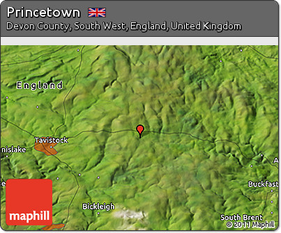 Satellite 3D Map of Princetown