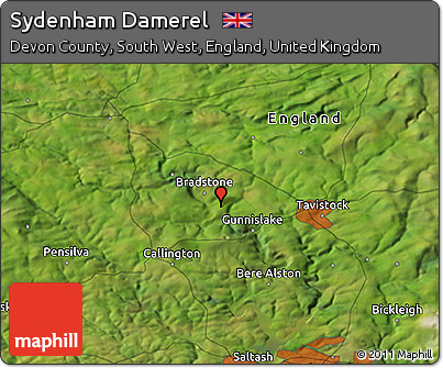 Satellite 3D Map of Sydenham Damerel