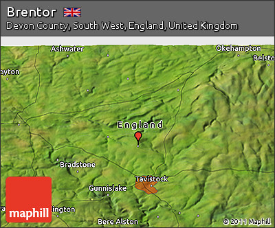 Satellite 3D Map of Brentor