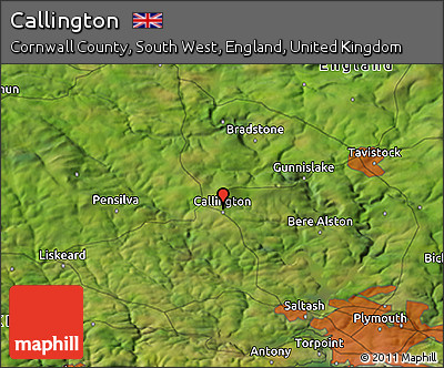 Satellite 3D Map of Callington