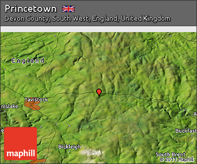 Satellite 3D Map of Princetown