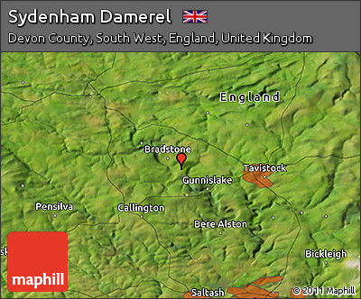 Satellite 3D Map of Sydenham Damerel
