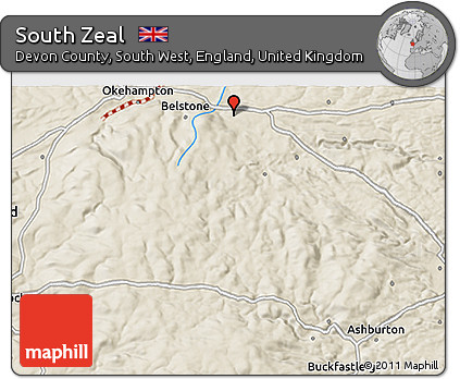 Shaded Relief 3D Map of South Zeal