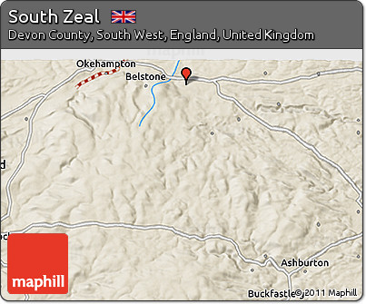 Shaded Relief 3D Map of South Zeal