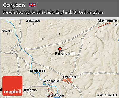 Shaded Relief 3D Map of Coryton