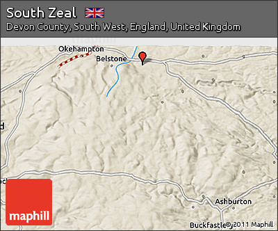 Shaded Relief 3D Map of South Zeal