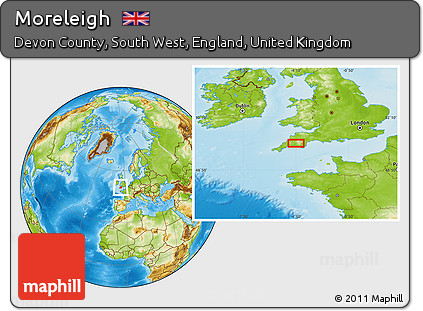 Physical Location Map of Moreleigh