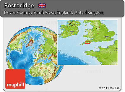 Physical Location Map of Postbridge