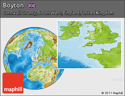 Physical Location Map of Boyton