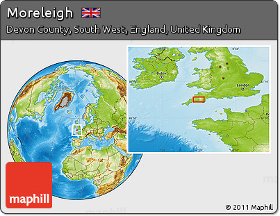 Physical Location Map of Moreleigh