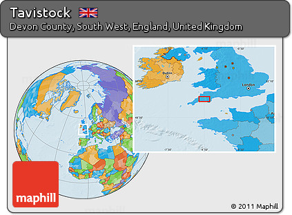 Political Location Map of Tavistock