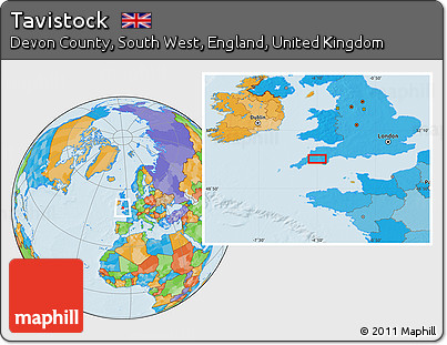 Political Location Map of Tavistock