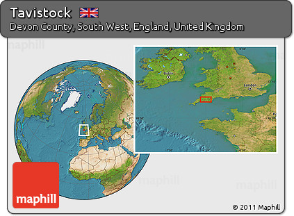 Satellite Location Map of Tavistock