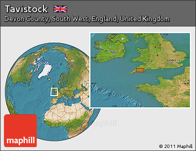 Satellite Location Map of Tavistock