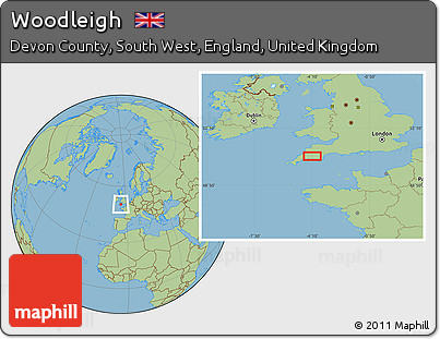 Savanna Style Location Map of Woodleigh